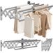 Sèche-linge mural - Acier inoxydable - Extensible 12-36 cm - 25 kg - Argent