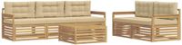vidaXL Bankenset voor buiten, 6-delig, wit en beige