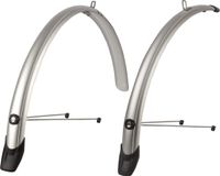 POLISPORT MUDGUARD TOWNY 26" /51mm - SET SILVER