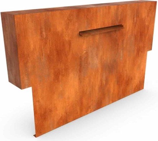 Geroba Cascadi Cortenstaal Watervalelement op vijver 1250 x 250 x 1600 mm