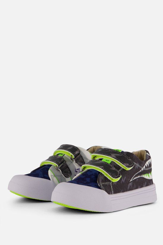 Go Banana's Shark Sneakers Kinderen Klittenband Leer Groen Blauw Maat 26