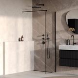 Brauer Oblivion Inloopdouche Helder Glas 60 x 200 cm incl. Glascoating Mat Zwart