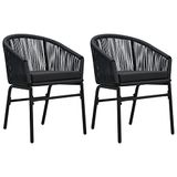 vidaXL Tuinstoelen 2 stuks PE-rattan zwart