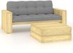 vidaXL 2-delige Loungeset met kussens geïmpregneerd grenenhout