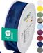 Halbach Seidenbänder Premium cadeaulint met draadrand, breedte 25 mm, lengte 25 m, Öko-Tex 100 gecertificeerd lint, taftband, made in Germany, kleur: donkerblauw