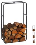 Porte-bûches - Aide au empilage - Acier - 100 x 60 cm - Anthracite