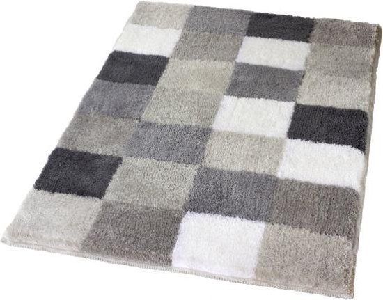 Kleine Wolke Caro badmat - flanel - 60x105cm - zwart/grijs/wit