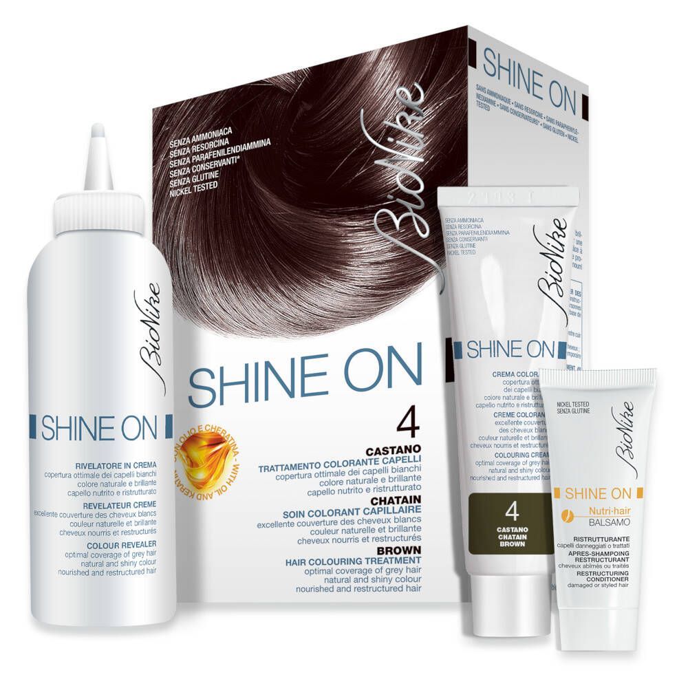 Bionike Shine On Haarverf en Verzorging 4 Bruin - 1 set
