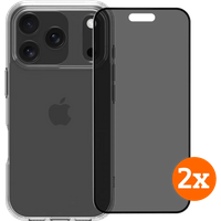 BlueBuilt Protective Cover iPhone 17 Pro Transparant + Privacy Screenprotector Duo Pack