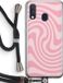 Case Company® - Samsung Galaxy A40 Case with Cord - Swirl Roos - Black Cord - Back Cover