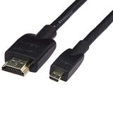 Amazon Basics Micro HDMI naar HDMI displaykabel, 18Gbps high-speed, 4K@60Hz, 2160p, 48-Bit kleur, Ethernet Ready, 1,8 m, zwart