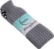 oCreon Premium warmwaterkruik extra lange slang met gebreide overtrek voor buik, voeten, rug, nek