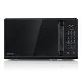 TOSHIBA Magnetron in spiegelend zwart, 20 liter, 800 W, digitale solo-kleine magnetron met 11 standen, 6 automatische programma's, Express kookfunctie, ontdooien, digitaal display, MW3-EM20PF(MB)