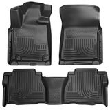 Husky Liners Weatherbeater Floor Mats | Fits 2007-2011 Toyota Tundra, CREWMAX & Double CAB ONLY (Footwell Coverage) | Voorzijde & 2e rij, 3-pc Black - 98581