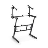 On-Stage KS7365EJ Pro Keyboardstandaard met 2e niveau, robuust, inklapbaar, zwart
