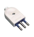 Poly Pool stekker 10 A 2p + T, kabeluitgang, isolatieschroef, wit