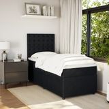 VidaXL Boxspringbed met matras, fluweel, zwart, 140x190 cm