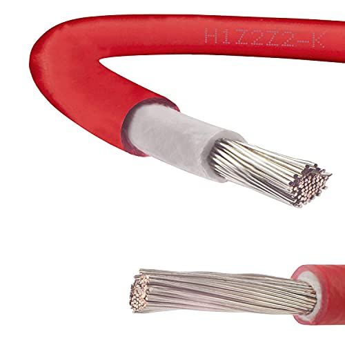 ANFIL Solar Technology Zonnepaneel PV Kabel Gelijkstroom Zwart & Rood 4mm² - 1800V (20m, 4mm² Rood)