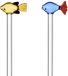 Ichendorf Milano Rietjes Marine Garden Blauw, Bruin Kristal Handgeblazen 2 stuks