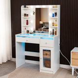 Milton & Oldbrook Kaptafel met LED- & RGB-verlichting Voss Wit