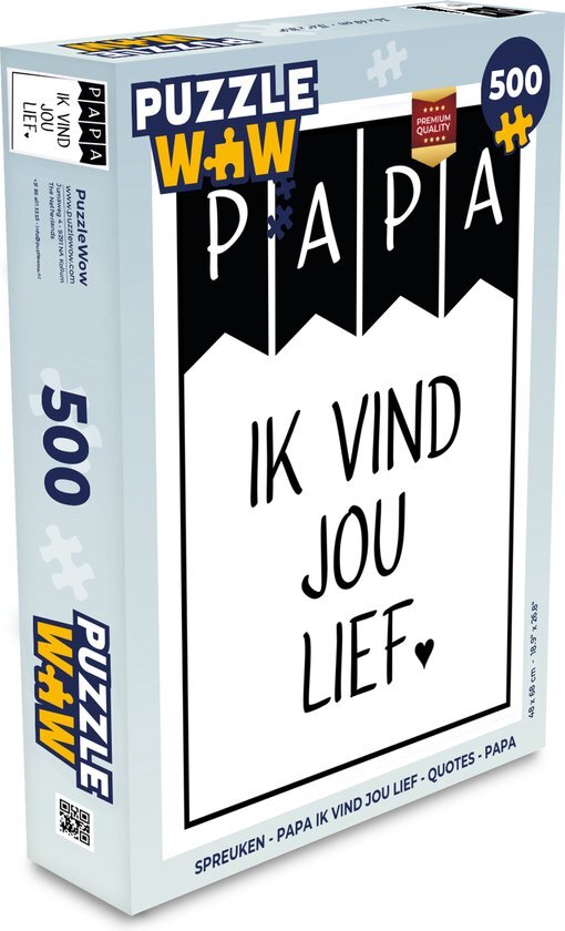 MuchoWow Puzzel Spreuken - Papa ik vind jou lief - Quotes - Papa - Legpuzzel - Puzzel 500 stukjes