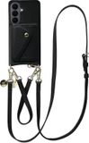 AVY Leren Hoesje geschikt voor Samsung Galaxy S26 Plus | Met Koord en Magnetische Kaarthouder | Compatibel met MagSafe | Leather Case met 30CM & 130CM Koord & Wallet | Leather Set | Zwart