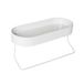Honey-Can-Do Wandgemonteerde badkamerplank met handdoekstang en ovale bovenbak, wit, staal, 4,5 kg