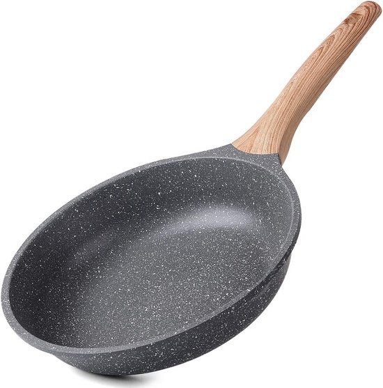 ZUOFENG Bakpan inductie met Anti-aanbaklaag 20cm - Omelet Pan Braadpannen Koekenpan - Granieten Pan - Gasfornuis & Inductiefornuis