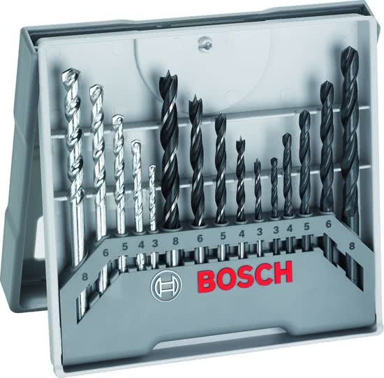 Bosch Bosch borenset - 15 delig bestaande uit 5 metaalboren, 5 steenboren en 5 houtboren