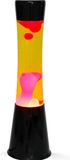 i-Total Lavalamp - Lava Lamp - Sfeerlamp - 40x11 cm - Glas/Aluminium - 30W - Geel met rood/roze Lava - Zwart - XL1759