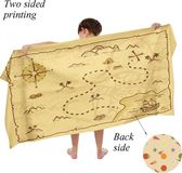 Ulticool Serviette microfibre - Carte au trésor Pirate - Serviette de bain - Serviette de plage Serviette de natation - Drap de bain à séchage rapide - 140 x 70 cm