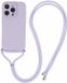 Merkloos Apple iPhone 16 Pro Hoesje met Koord en Camera Bescherming Back Cover Paars