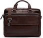 Manfield - 16 inch bruine leren laptoptas