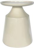 DÉJA Living Bijzettafel Fjell - Rond Crème Glossy MDF - 40x40x50cm