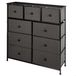 Commode multifonctionnelle, 9 tiroirs, 100x30x100 cm, structure en acier, gris/noir