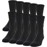 Gildan Katoenen crew sokken, 10 paar crew socks, 10 paar (10 stuks), zwart (10 paar), Shoe Size: 6-12