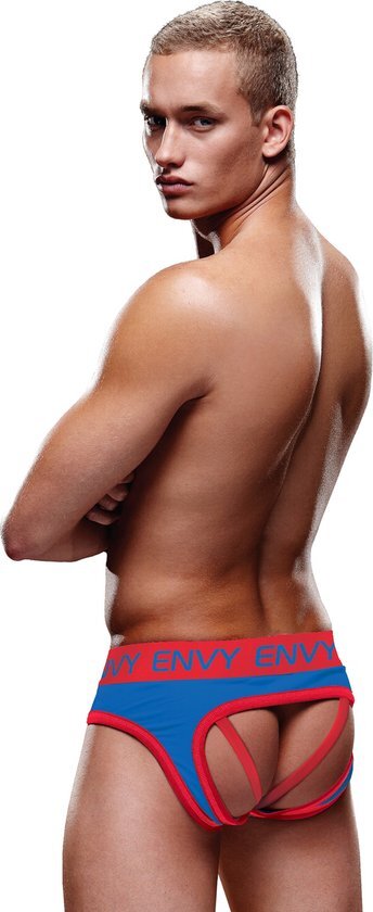 Envy - jockstrap slip met blauw en rood - S/M