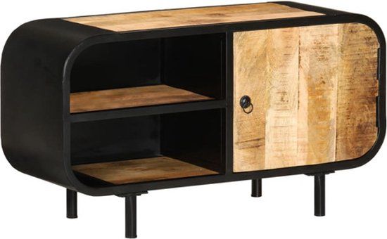 vidaXL Tv-meubel 90x30x48 cm ruw mangohout