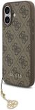 Guess 4G Charm Backcover met Hanger - Geschikt voor iPhone 17 - MagSafe Compatibel - Bruin
