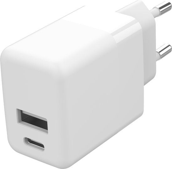 Accezz Wall Charger - USB-C & USB - 20W - White