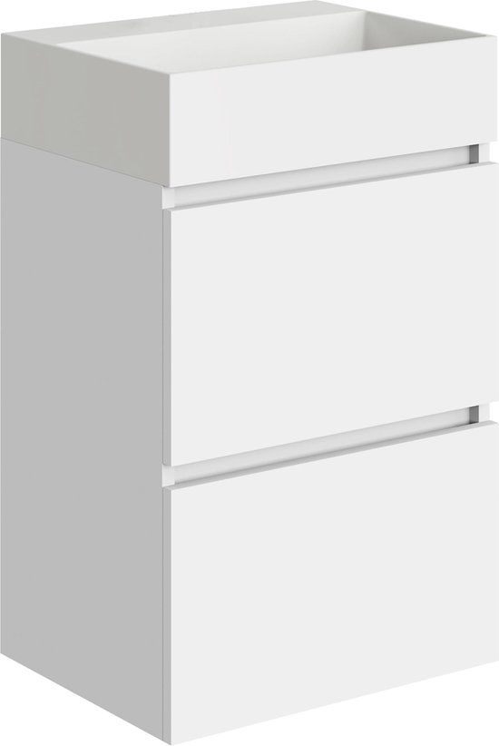 Xellanz Mini Onderkast Met 2 Laden En Wastafel Keramiek Wit