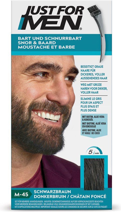 Just For Men Snor en Baard Haarkleuring M45 Donkerbruin
