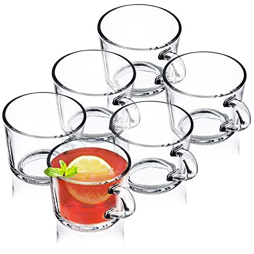 KADAX Theeglazen - Set van 6 - Met Handvat - Vaatwasserbestendig