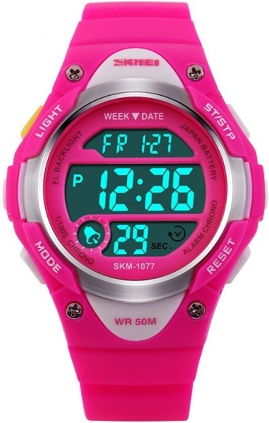 SKMEI Kinderhorloge Quartz – Digitaal Horloge – Roze - Ø37mm