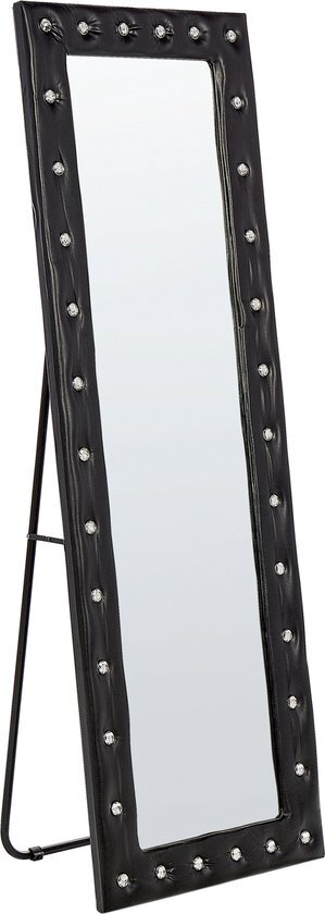 Beliani ansouis - staande spiegel-zwart-kunstleer