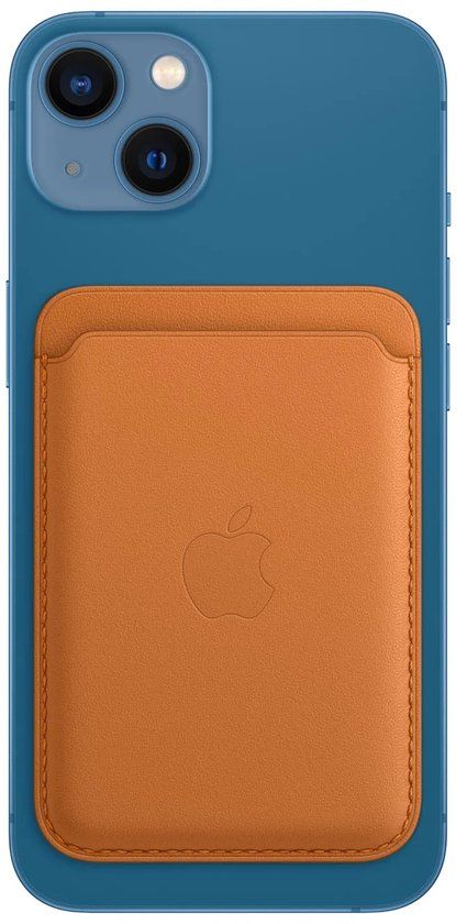 Apple Leather Wallet MagSafe (Apple Wallet 2nd generation) - Met ingebouwde AirTag functie - Golden Brown