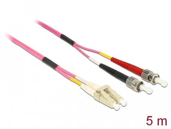 Delock LC - ST Duplex Optical Fiber Patch kabel - Multi Mode OM4 - 5 meter