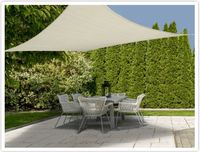 Merkloos / Sans marque Schaduwdoek - Set van 2x stuks - gebroken wit - 3 x 3 meter - vierkant - zonnescherm - Zonwering
