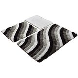 Set mat set (3-delig) zwart, wit en grijs