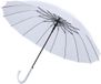 Allecto plus - Witte Stokparaplu met 16 ribben, Frosted Lange Handvat, Winddicht, Auto Open, voor 2 Personen, 34 Inch.